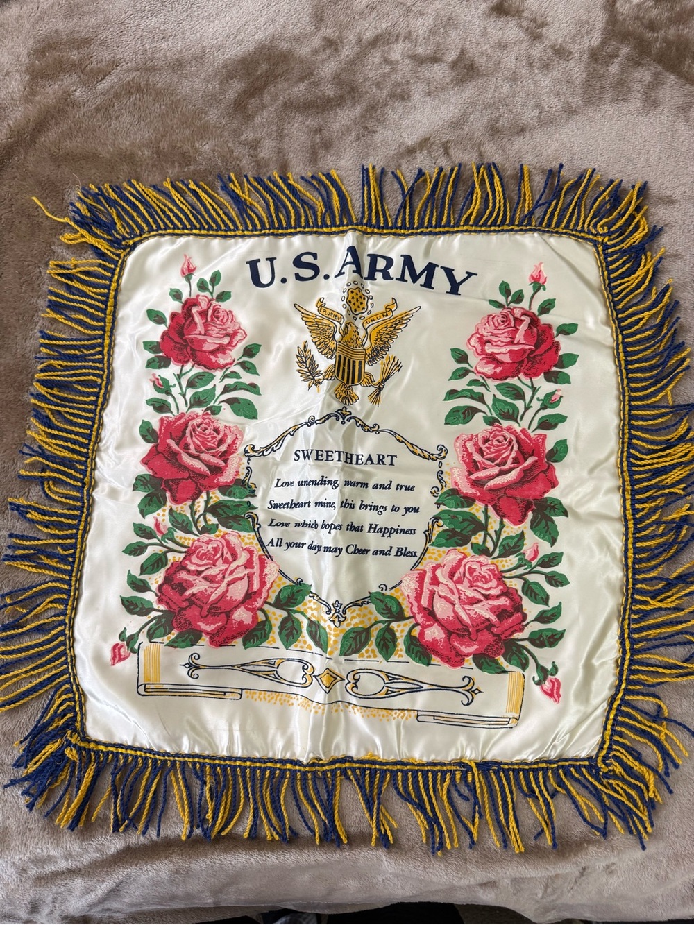 U.S. Army Vintage Satin 17” X 17” Pillow Cover